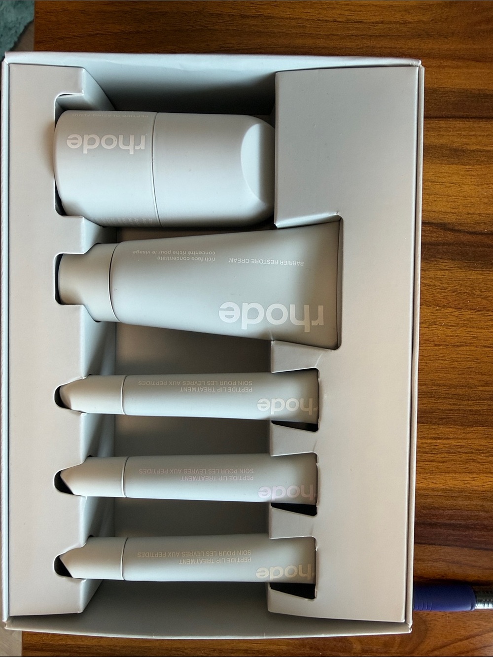 RHODE Matte Light Gray Skincare Travel Set